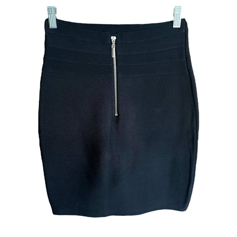bebe Office Siren Stretch Bandage High Waisted Deep Black Pencil Skirt Medium - Picture 3 of 6